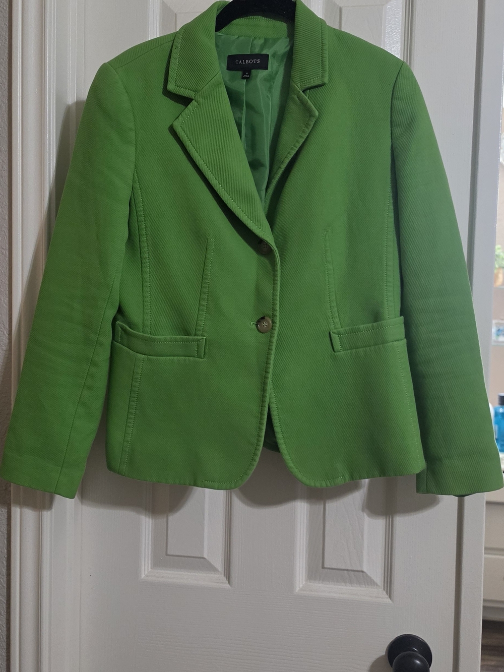 Talbots Bright Lime Green Tailored Blazer Sz 8